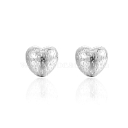 Non-Tarnish 304 Stainless Steel Stud Earrings for Women, Heart, Stainless Steel Color, 19x20mm(FE9821-2)