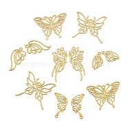 Hollow Alloy Open Back Bezel Pendants, For DIY UV Resin, Epoxy Resin, Pressed Flower Jewelry, Cadmium Free & Lead Free, Butterfly Shape, Golden, 31x42x2mm, 30pcs/Box(PALLOY-CJ0001-115)