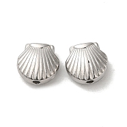 304 Stainless Steel Beads, Shell Shapes, Stainless Steel Color, 9x9.5x4mm, Hole: 1.5mm(STAS-I203-23P)
