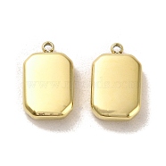 304 Stainless Steel Pendants, Octagon Charms, Real 14K Gold Plated, 15x9.5x4mm, Hole: 1.2mm(STAS-L022-021G)