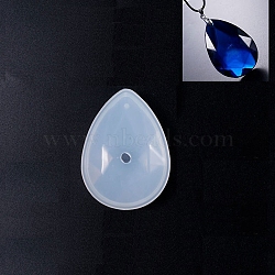 Silicone Molds, Resin Casting Molds, For UV Resin, Epoxy Resin Jewelry Making, teardrop, White, 52x38x8mm, 50x36x6mm, Hole: 5mm, Inner Size: 49x34mm(X-DIY-F023-07)