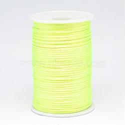 Polyester Cord, Satin Rattail Cord, for Beading Jewelry Making, Chinese Knotting, Green Yellow, 2mm, about 100yards/roll(NWIR-N009-04)
