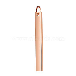 201 Stainless Steel Pendants, with Jump Ring, Manual Polishing, Stamping Blank Tag, Rectangle, Golden, 30x3x1.5mm, Hole: 3mm(A-STAS-S105-T606D-30C)