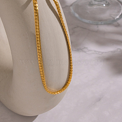 Hip Hop Style 3.4MM Chain Necklace 304 Stainless Steel Fashion Jewelry, Real 18K Gold Plated, 16.14 inch(41cm)(WR3808-1)