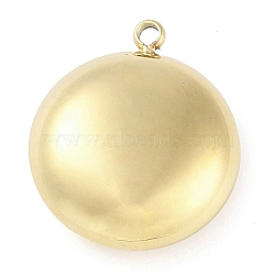 Ion Plating(IP) 304 Stainless Steel Pendants, Manual Polishing, Flat Round Charm, Real 18K Gold Plated, 17.5x15x6.5mm, Hole: 1.5mm(STAS-P366-57G)