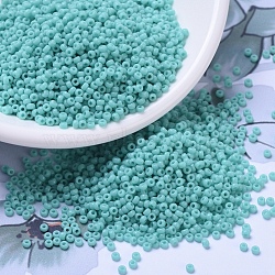 MIYUKI Round Rocailles Beads, Japanese Seed Beads, (RR412L) Opaque Turquoise Green, 11/0, 2x1.3mm, Hole: 0.8mm, about 1100pcs/bottle, 10g/bottle(SEED-JP0008-RR0412L)