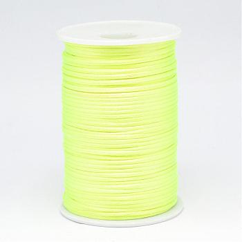 Polyester Cord, Satin Rattail Cord, for Beading Jewelry Making, Chinese Knotting, Green Yellow, 2mm, about 100yards/roll