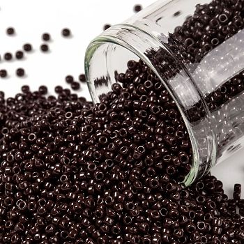 TOHO Round Seed Beads, Japanese Seed Beads, (46) Opaque Oxblood, 15/0, 1.5mm, Hole: 0.7mm, about 135000pcs/pound
