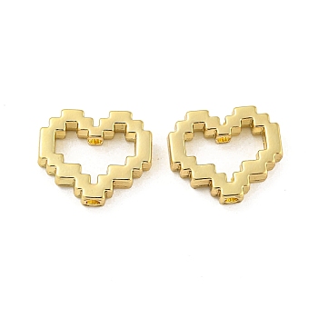 Alloy Beads, Long-Lasting Plated, Lead Free & Cadmium Free & Nickel Free, Heart Shape, Golden, 13.5x16x3.5mm, Hole: 1.6mm