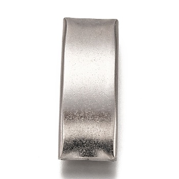 304 Stainless Steel Slide Charms, Curved Tube, Stainless Steel Color, 40.5x15x5mm, Hole: 13x3mm