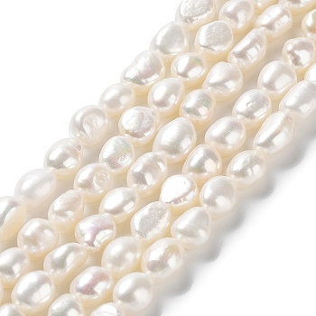 Natural Cultured Freshwater Pearl Beads Strands, Two Side Polished, Grade 6A, Seashell Color, 7~8x7~8x6~7mm, Hole: 0.6mm, about 41~42pcs/strand, 13.78''(35~35.5cm)