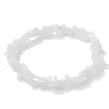Natural White Jade Beads Strands, Rectangle, 2-Hole, 1.5~3x5.5x2.5mm, Hole: 0.9mm, about 151pcs/strand, 15.83 inch(40.2cm)