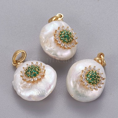 Golden Green Nuggets Pearl Pendants