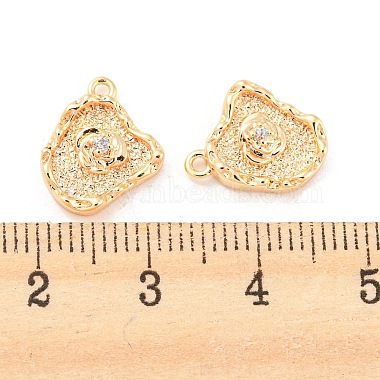 Brass Micro Pave Cubic Zirconia Pendants(KK-E090-15G)-3