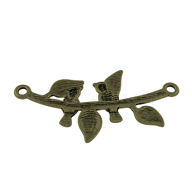 Bird & Branch Tibetan Style Alloy Pendants(TIBEP-R338-39AS-RS)-2