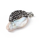 Natural Baroque Keshi Pearl Pendants(ZIRC-K089-17B)-3