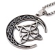 Moon with Trinity Knot 304 Stainless Steel Enamel Pendant Necklaces for Men Women(NJEW-G087-10P)-2