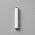 304 Stainless Steel Pendants, Rectangle/Bar Charm, Stainless Steel Color, 32.5x5x5mm, Hole: 1.8mm(STAS-WH0027-74P)