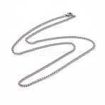 Non-Tarnish 201 Stainless Steel Curb Chain Necklace for Women Men, Stainless Steel Color, 23.62 inch(60cm)(NJEW-P268-A38-1X5)
