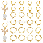 30Pcs 3 Styles Brass Huggie Hoop Earring Findings, Real 18K Gold Plated, 12~16x9.5~14x2mm, Hole: 1~1.3mm, 10pcs/style(KK-PH0011-10)