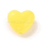Opaque Acrylic Beads, Heart, Yellow, 16x19x11mm, Hole: 3mm(SACR-WH0005-06F)