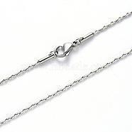 304 Stainless Steel Coreana Chain Necklace, with Lobster Claw Clasp, Stainless Steel Color, 19.68 inch(50cm)x1.6mm(NJEW-S420-005D-P)