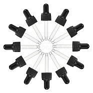 Straight Tip Glass Droppers, with Rubber Bulb and Screw Cap, for Glass Essential Oils Dropper Bottles, Black, 73.5x21mm, Capacity: 10ml, 24sets/box(MRMJ-FH0001-04B)