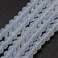 Opalite Bead Strands, Rondelle, Faceted, Azure, 2~3x2mm, Hole: 1mm, about 200pcs/strand, 17.32 inch(GLAA-K013-09)