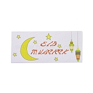 Paper Envelopes, Rectangle with Eid Mubarak Word, Ghost White, 13x18x0.05cm, Usable: 80x180mm, 6pcs/bag(AJEW-H136-02D)