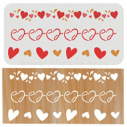 PET Hollow out Drawing Painting Stencils Sets for Kids Teen Boys Girls, for DIY Scrapbooking, Heart Pattern, 30x15cm(DIY-WH0172-989)