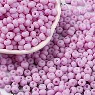 Baking Paint Glass Seed Beads, Round Hole, Rondelle, Grade A, Plum, 5.5x3.5mm, Hole: 1.6mm, about 2500pcs/pound(SEED-C003-02C)