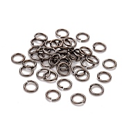 Brass Jump Rings, Open Jump Rings, with Smooth Joining Ends, Cadmium Free & Lead Free, Gunmetal, 7x1mm, 18 Gauge, Inner Diameter: 5mm, Hole: 5mm, about 4166pcs/500g(KK-M165-7mm-01B-RS)