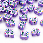 Handmade Polymer Clay Beads, Butterfly, Medium Purple, 6~8x9.5~11.5x4mm, Hole: 1.2mm(CLAY-N011-010H)