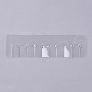 PVC Protect Shields, for Hair Styling, Rectangle, Clear, 141x40.5x0.2mm, Hole: 4.5mm(MRMJ-WH0060-37)