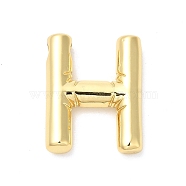 Eco-Friendly Rack Plating Brass Pendants, Long-Lasting Plated, Lead Free & Cadmium Free, Real 18K Gold Plated, Letter Charm, Letter H, 21~23x13~26x4.5~5.5mm, Hole: 2.5~3.5x1.5~2mm(KK-R143-21G-H)