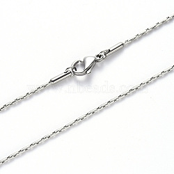 304 Stainless Steel Coreana Chain Necklace, with Lobster Claw Clasp, Stainless Steel Color, 19.68 inch(50cm)x1.6mm(NJEW-S420-005D-P)
