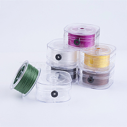 Flat Elastic Crystal String, Elastic Beading Thread, for Stretch Bracelet Making, Mixed Color, 1mm, about 54.68 yards(50m)/roll(EW-I001-1mm-M)