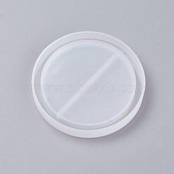 Shaker Mold, DIY Quicksand Jewelry Silicone Molds, Resin Casting Molds, For UV Resin, Epoxy Resin Jewelry Making, Flat Round, White, 67x8mm, Inner Size: 66mm(DIY-G007-13)