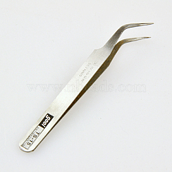 Iron Beading Tweezers, Platinum, Gray, 115x9x5mm(TOOL-D008-1)