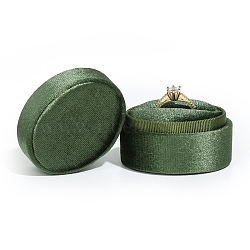 Velvet Jewelry Organizer Box, with Wood Inside, Velvet Covered, Portable Jewelry Storage Case, for Ring, Earrings and Necklace, Sea Green, 5.5x4.2x4.3cm(PW-WGFBAB3-03)