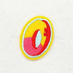 Computerized Embroidery Cloth Iron on/Sew on Patches, Costume Accessories, Appliques, Number, Yellow, Num.0, 35x26mm(DIY-K012-03-S1003-0)