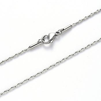 304 Stainless Steel Coreana Chain Necklace, with Lobster Claw Clasp, Stainless Steel Color, 19.68 inch(50cm)x1.6mm