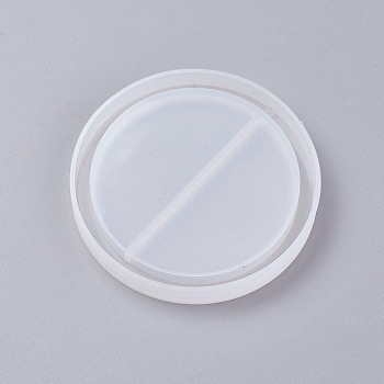 Shaker Mold, DIY Quicksand Jewelry Silicone Molds, Resin Casting Molds, For UV Resin, Epoxy Resin Jewelry Making, Flat Round, White, 67x8mm, Inner Size: 66mm