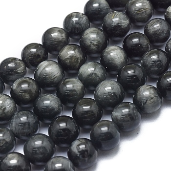 Natura Hawk's Eye Beads Strands, Eagle Eye Stone, Grade A, Round, 10mm, Hole: 1mm, about 39pcs/Strand, 15.75 inch(40 cm)