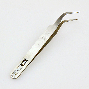 Iron Beading Tweezers, Platinum, Gray, 115x9x5mm