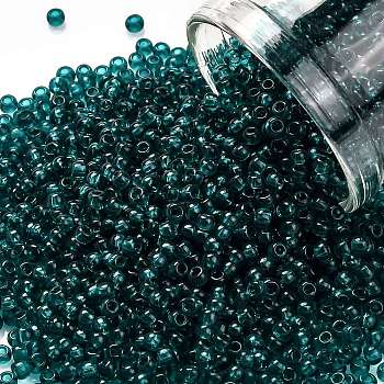 TOHO Round Seed Beads, Japanese Seed Beads, (7BD) Transparent Capri Blue, 11/0, 2.2mm, Hole: 0.8mm, about 1103pcs/10g
