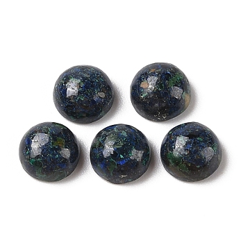 Natural Azurite Cabochons, Half Round, 8.5x4.5mm