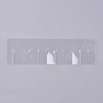 PVC Protect Shields, for Hair Styling, Rectangle, Clear, 141x40.5x0.2mm, Hole: 4.5mm