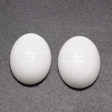 25mm White Oval Porcelain Cabochons