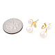 Natural Pearl Cherry Stud Earrings with 925 Sterling Silver Pins(EJEW-T019-03G)-5